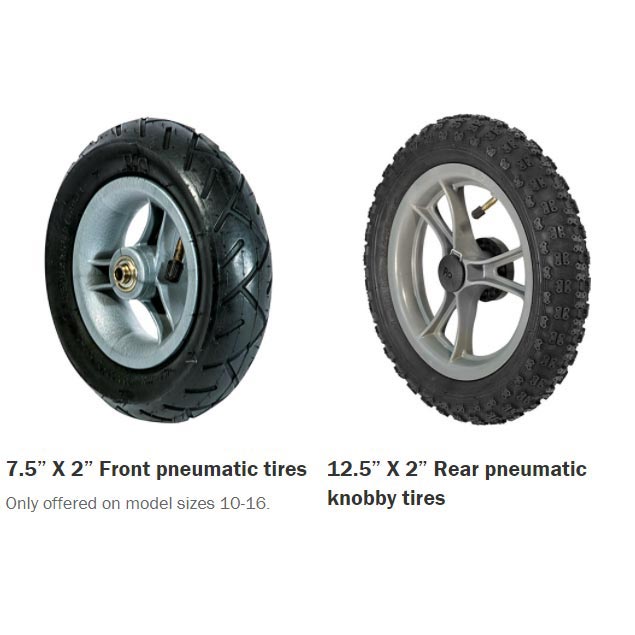 7.5" x 2" Front, 12.5" Rear Pneumatic Knobby Tire (Not for CX18)