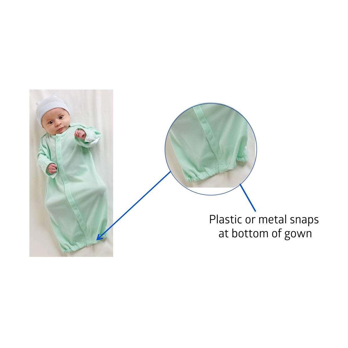 Medline Comfort-Knit Infant IV Gown For Newborn to 12 Months - 1 Dozen - Image 2