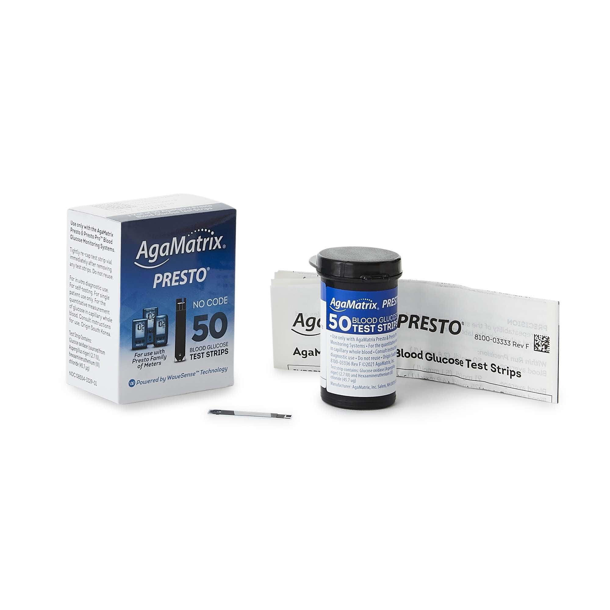 Agamatrix WaveSense Presto Blood Glucose Test Strips - Image 1