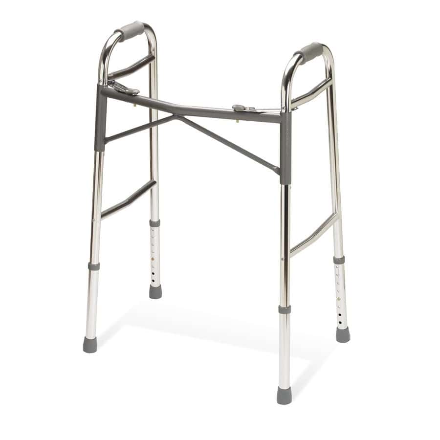 Medline Adult Heavy-Duty 2-Button Folding Walker - Image 1