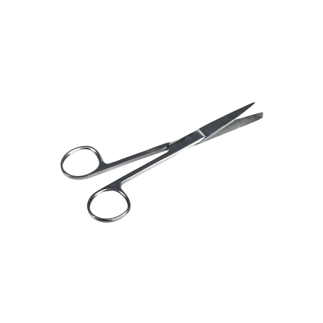 Medline O.R. Scissors, Nonsterile, Single-Use, Straight, Sharp-Blunt, 5.5" - Box of 12 - Image 1