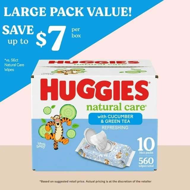 Huggies Natural Care Refreshing Baby Wipes with Cucumber and Green Tea - Case of 560 - Image 2