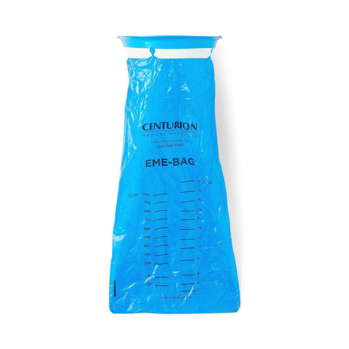 Medline Centurion HDPE Graduated Emesis Bag with Rigid Ring, Blue - Case of 144 - Image 1