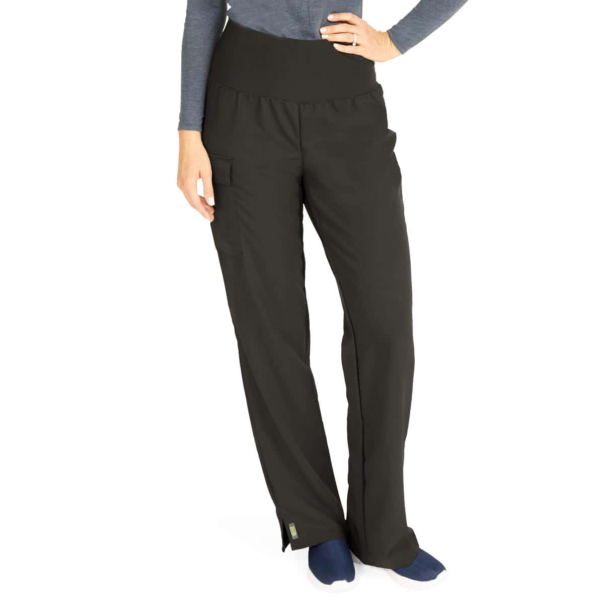 Medline Ocean AVE Women's Stretch Wide Waistband Scrub Pants with Cargo Pocket - Image 1