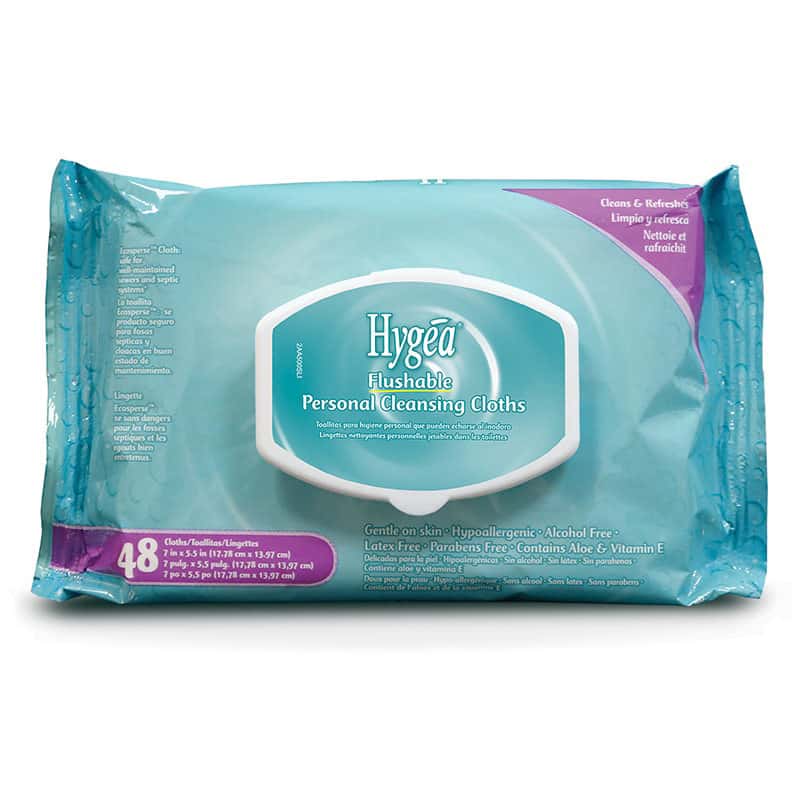 Hygea Flushable Personal Cleansing Cloths - Image 1