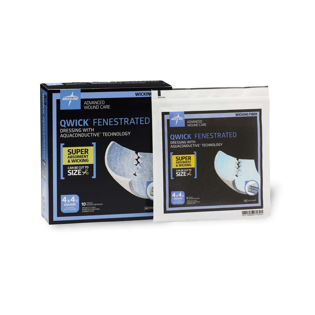 Medline Qwick Fenestrated Nonadhesive Dressing with Aquaconductive Technology - Image 1