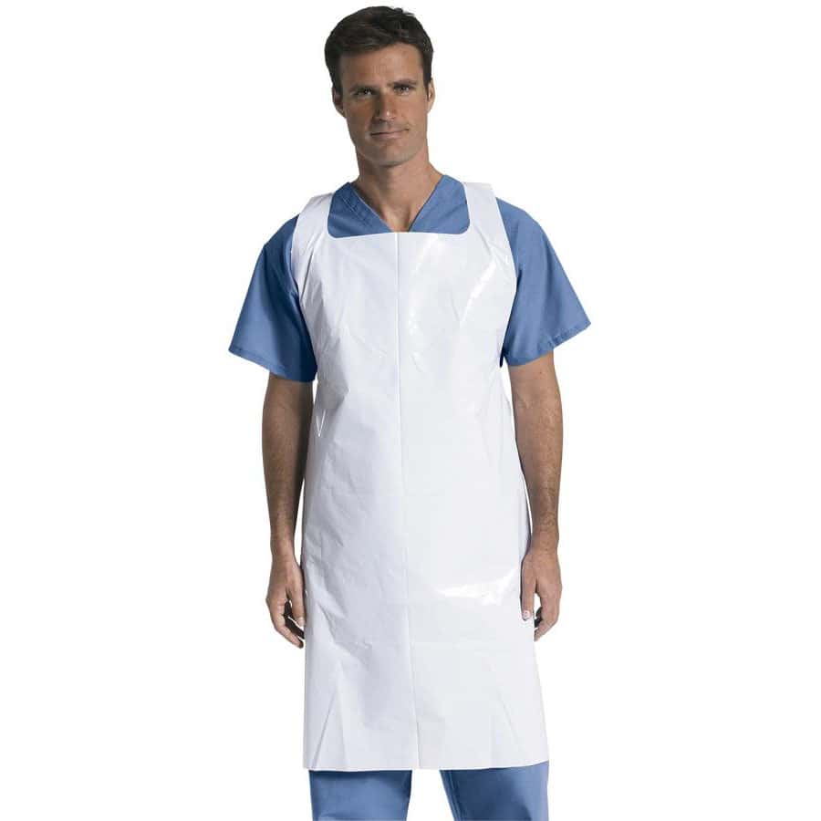Medline Disposable Polyethylene Apron, Midweight, 28 x 46 Inch - Box of 100 - Image 2
