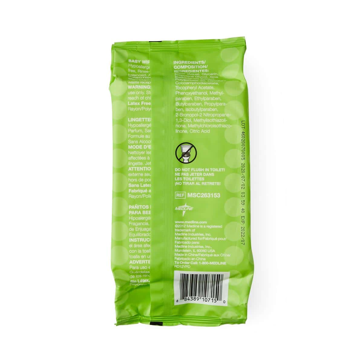 Medline AloeTouch Sensitive Fragrance-Free Baby Wipes - Image 3