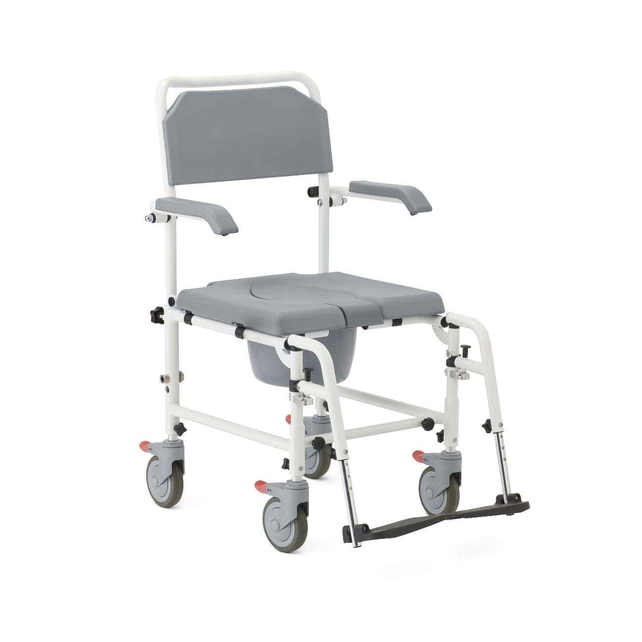 Medline Aluminium Shower Commode Transport Chair - Image 2