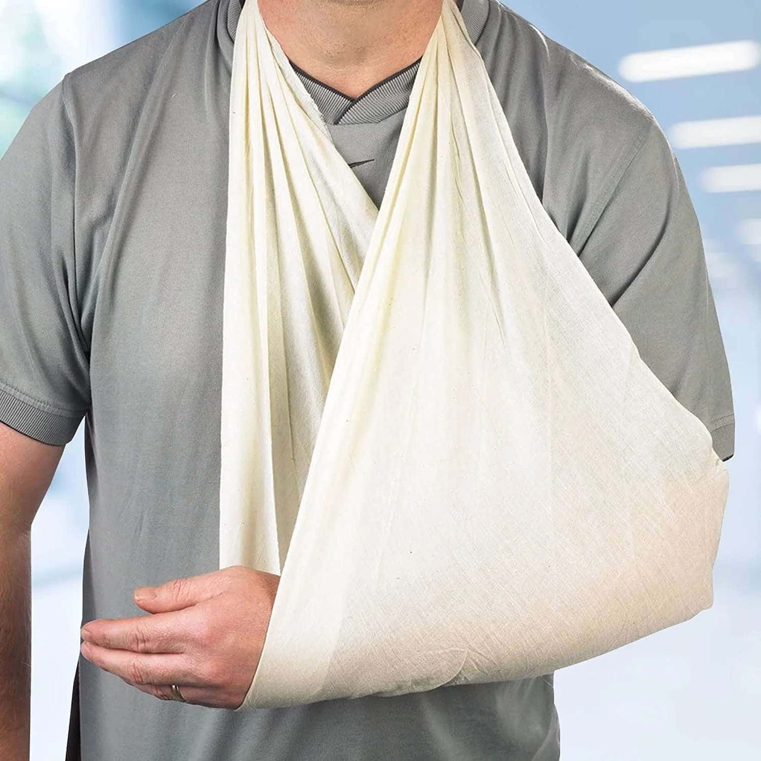 Dukal Triangular Bandage, Arm Sling Natural 37 x 37 x 52 Inch Safety Pin Arm, Elbow and Shoulder - Image 2