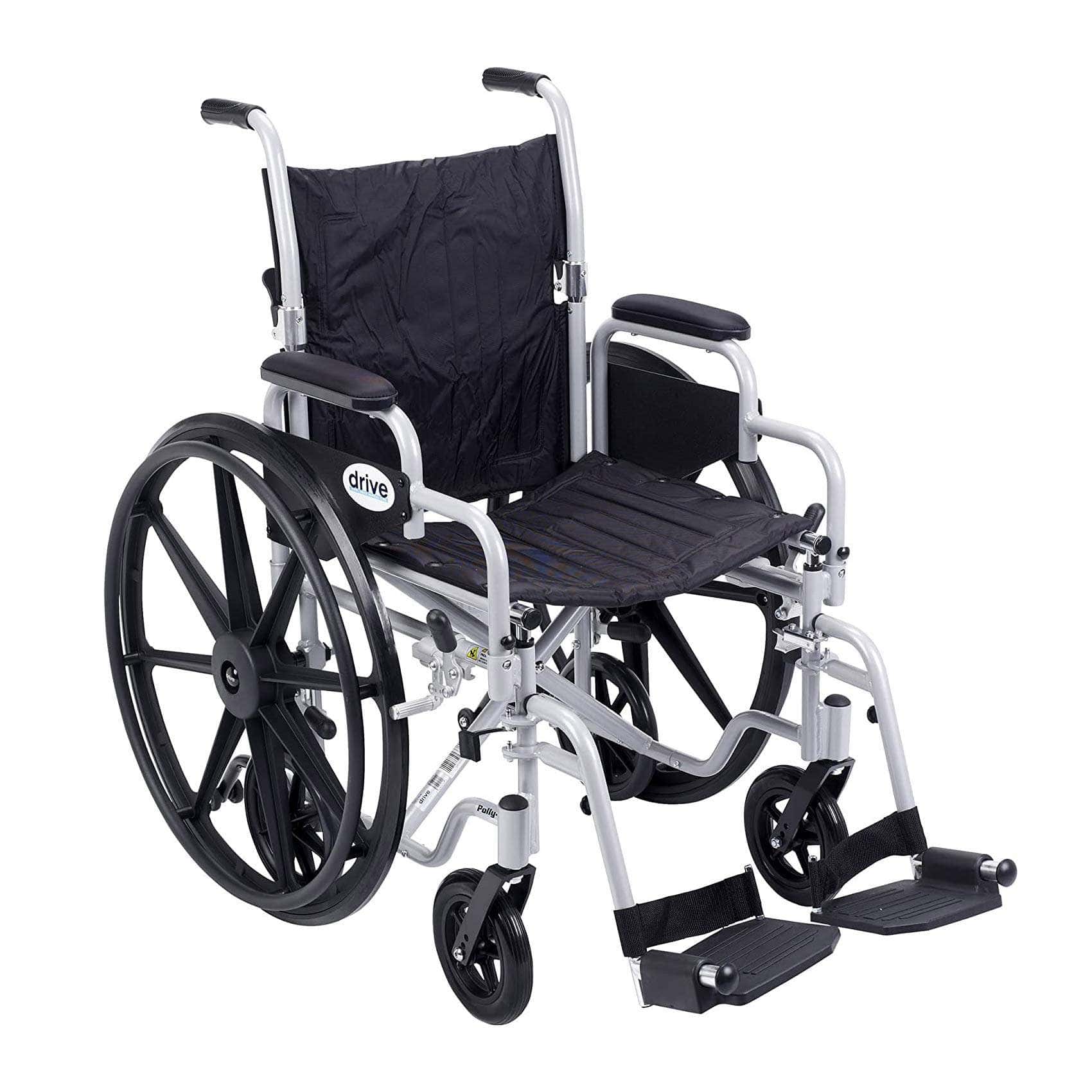 Drive Medical Poly-Fly high strength light weight transport wheelchair with swing-away footrest - Image 1