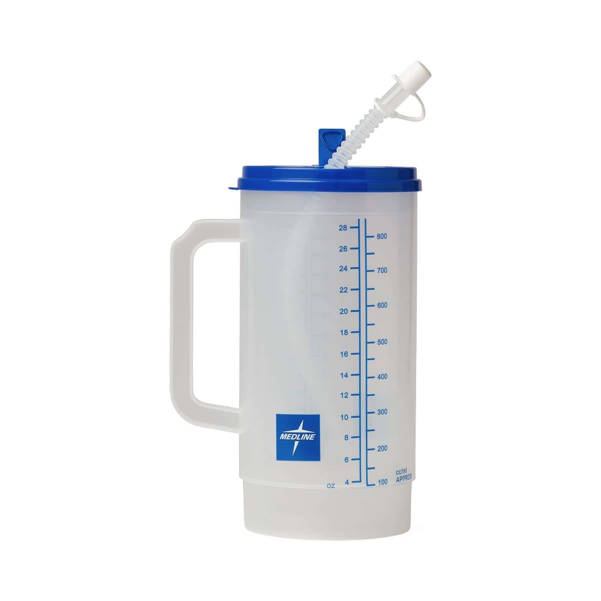 Medline Insulated Carafe with Graduations, Clear with Blue Lid - Image 1
