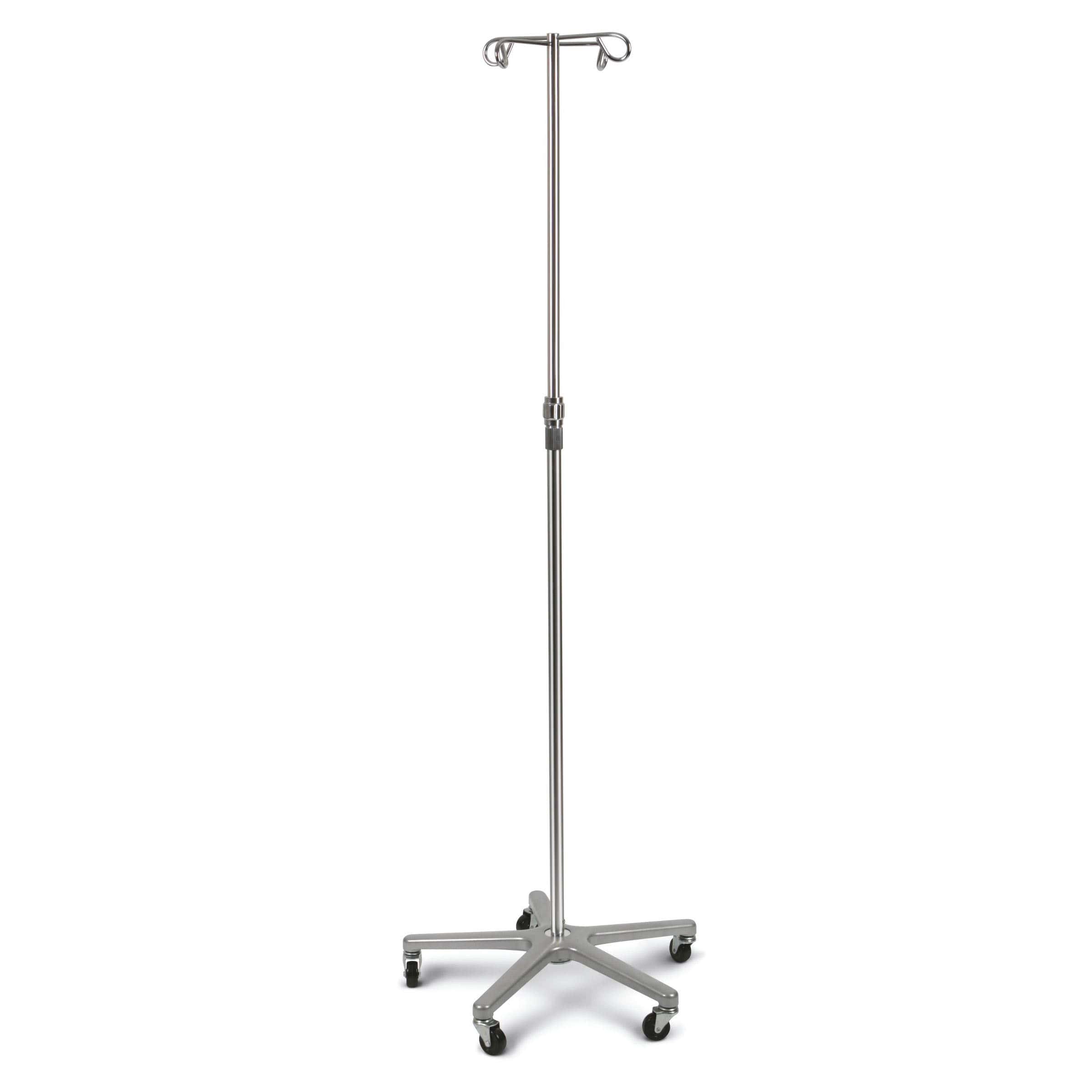 Medline Aluminium Deluxe Five Leg IV Pole - Case of 2 - Image 2