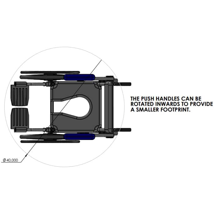 Nuprodx multiCHAIR 4020RX Roll-In-Shower Commode Chair - Self Propelled - Image 3