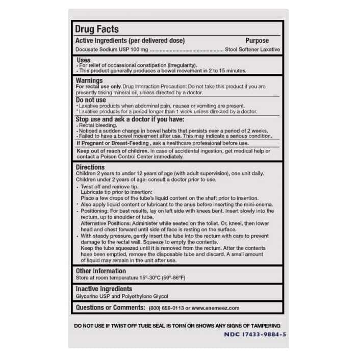 DocuSol Kids Constipation Relief Mini Enemas - Box of 5 - Image 3