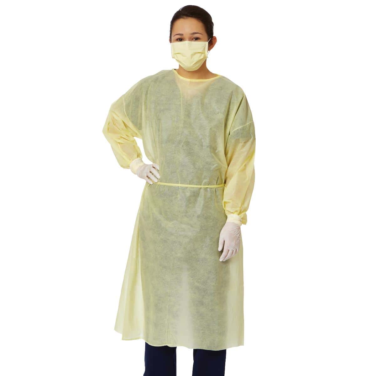 Medline Medium-Weight Cover Gown with Side and Neck Ties - Image 2