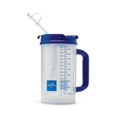 Medline Insulated Carafe with Graduations, Clear with Blue Lid - Image 2