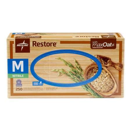 Restore powder-Free nitrile exam Gloves With Oatmeal - Image 1