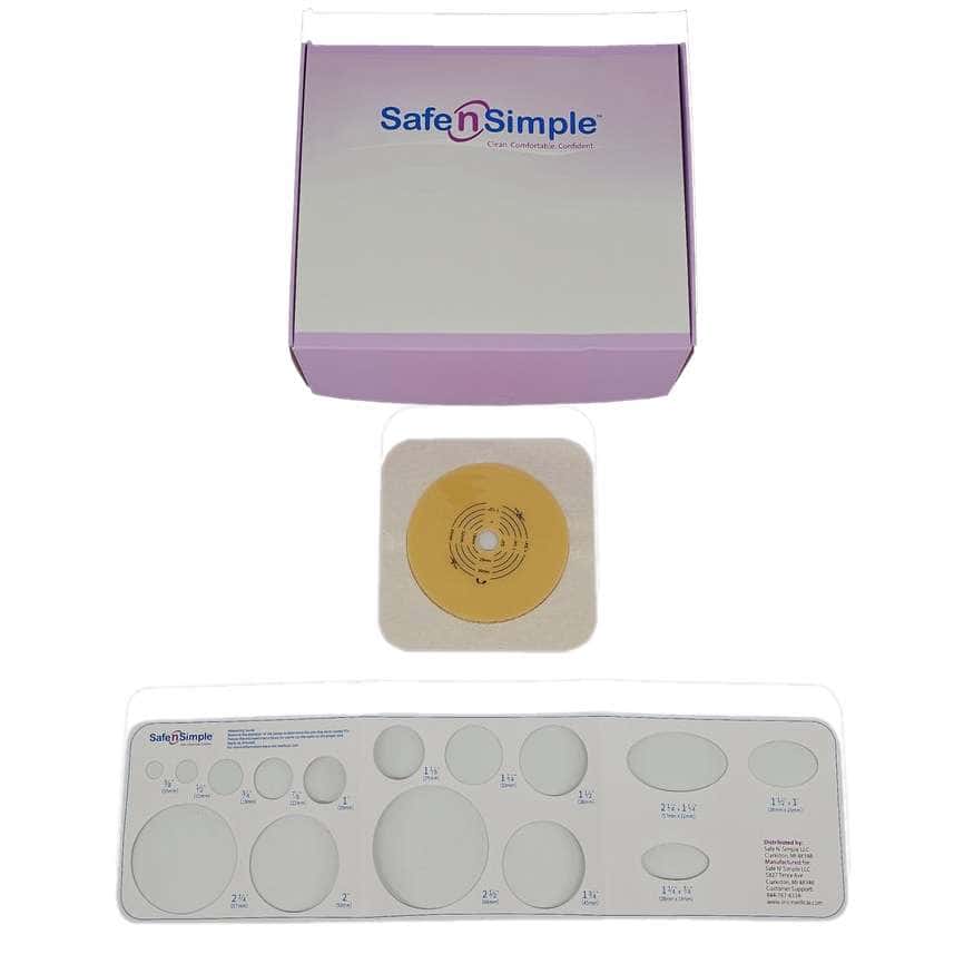 Safe N Simple Beige Ostomy Barrier Square Shape, Flexible Tape - Image 1