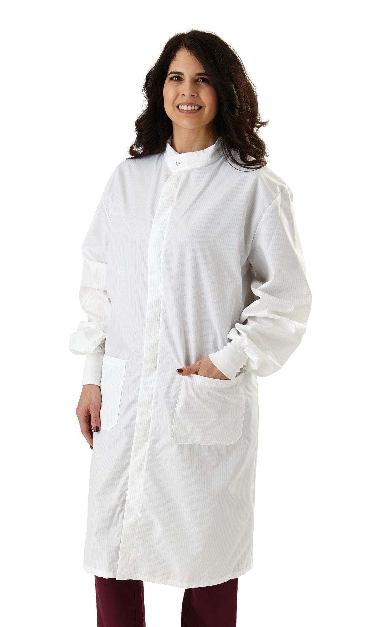 Medline Fluid-Resistant Unisex Antistatic Barrier Lab Coats - Image 1