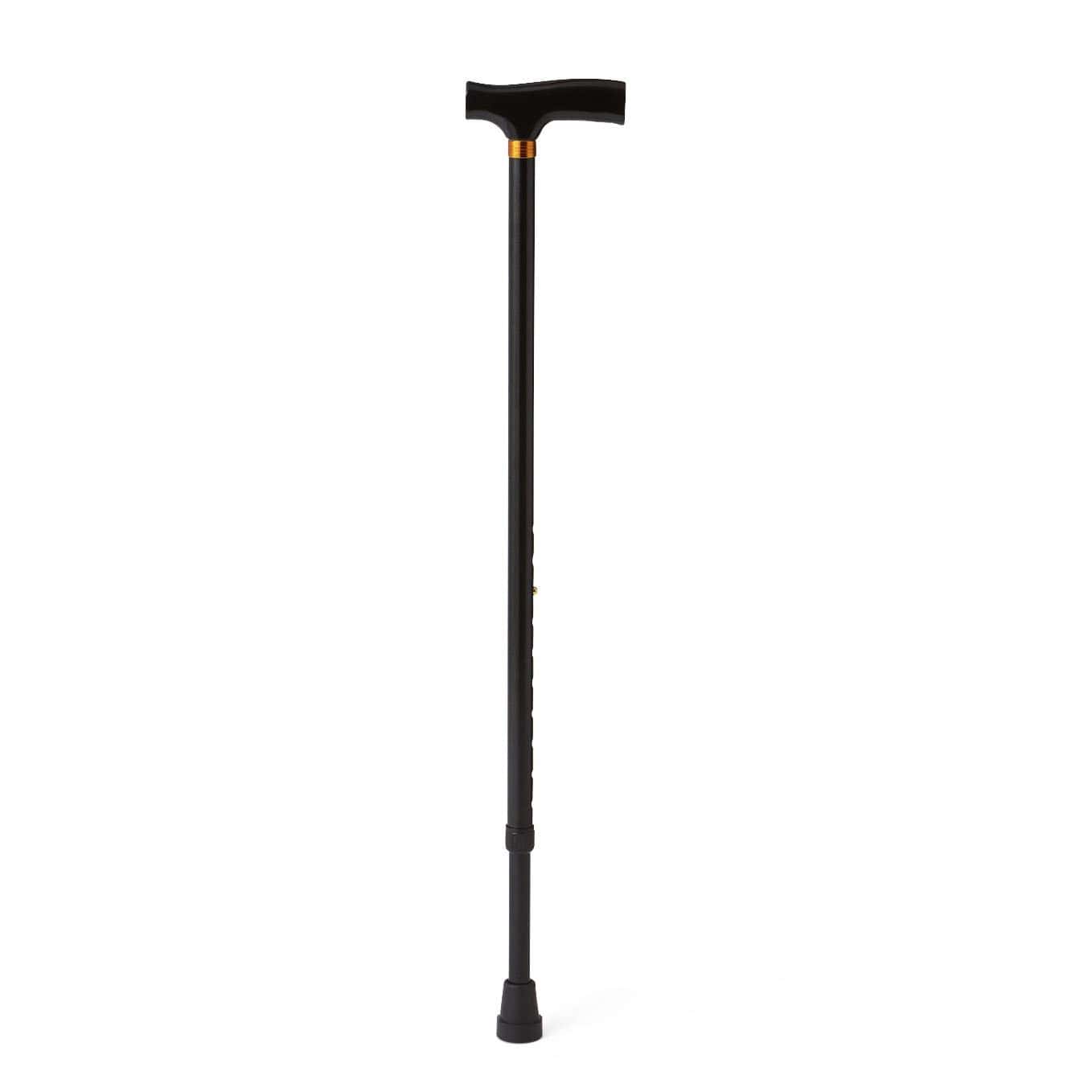 Medline T-Handle Black Aluminium Cane - Case of 6 - Image 1