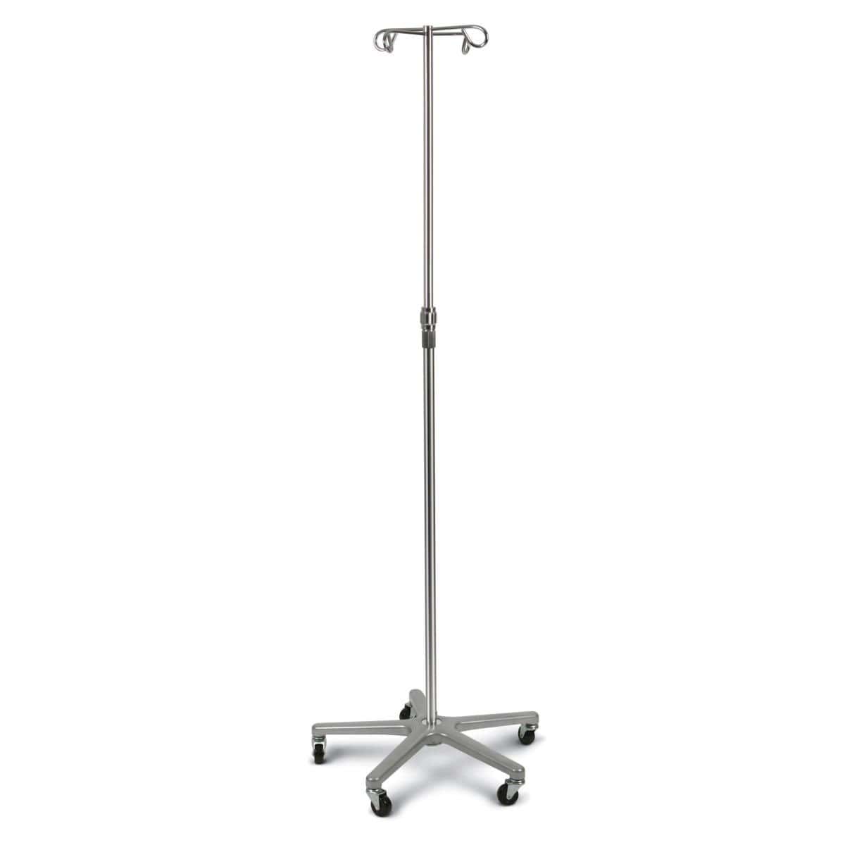 Medline Aluminium Deluxe Five Leg IV Pole - Case of 2 - Image 1