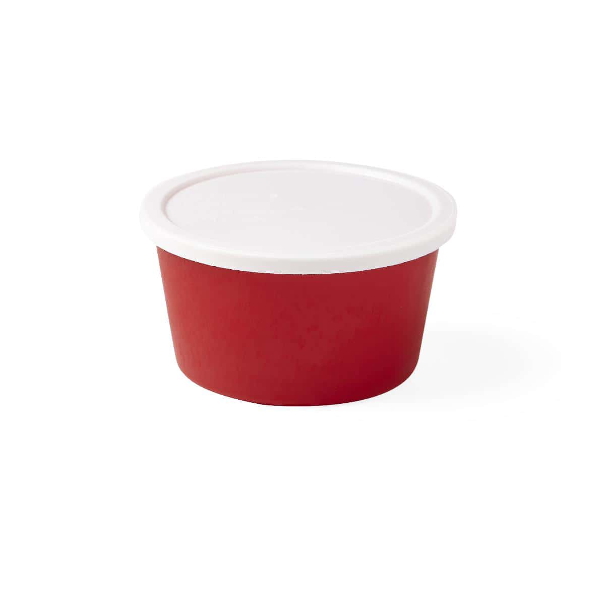 Medline Stool Specimen Container with Snap Lid, Red - Case of 250 - Image 1