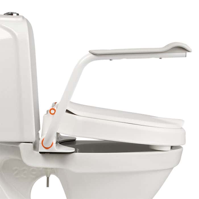 Etac Hi-Loo Fixed Toilet Seat Raiser with Arm Supports - Image 3