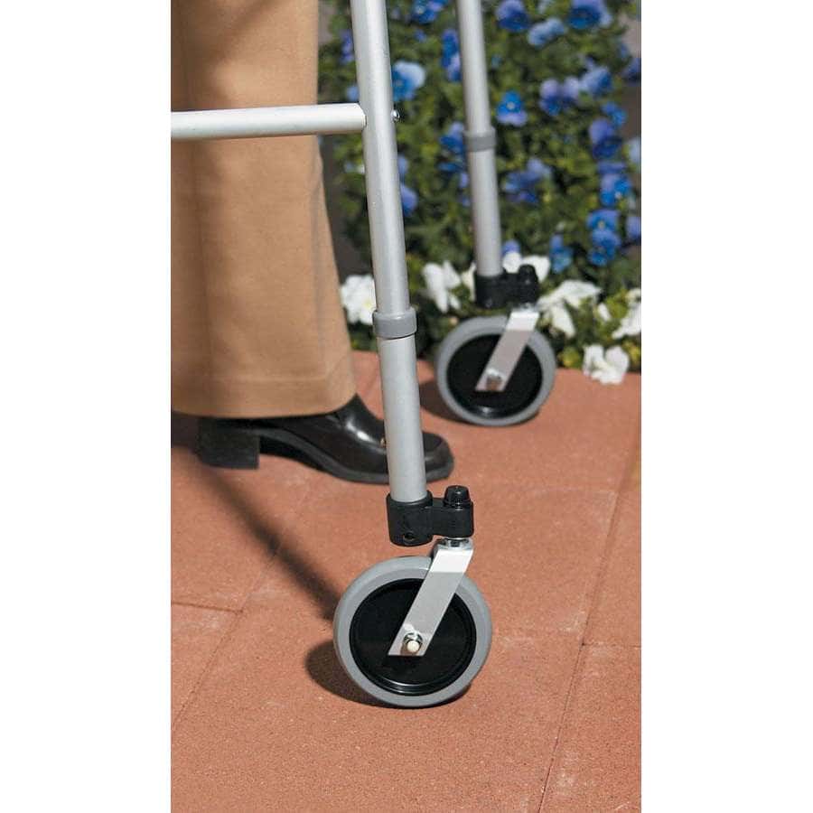 Medline 5 Inch Swivel Casters with Glide Brakes for Walkers - Image 2