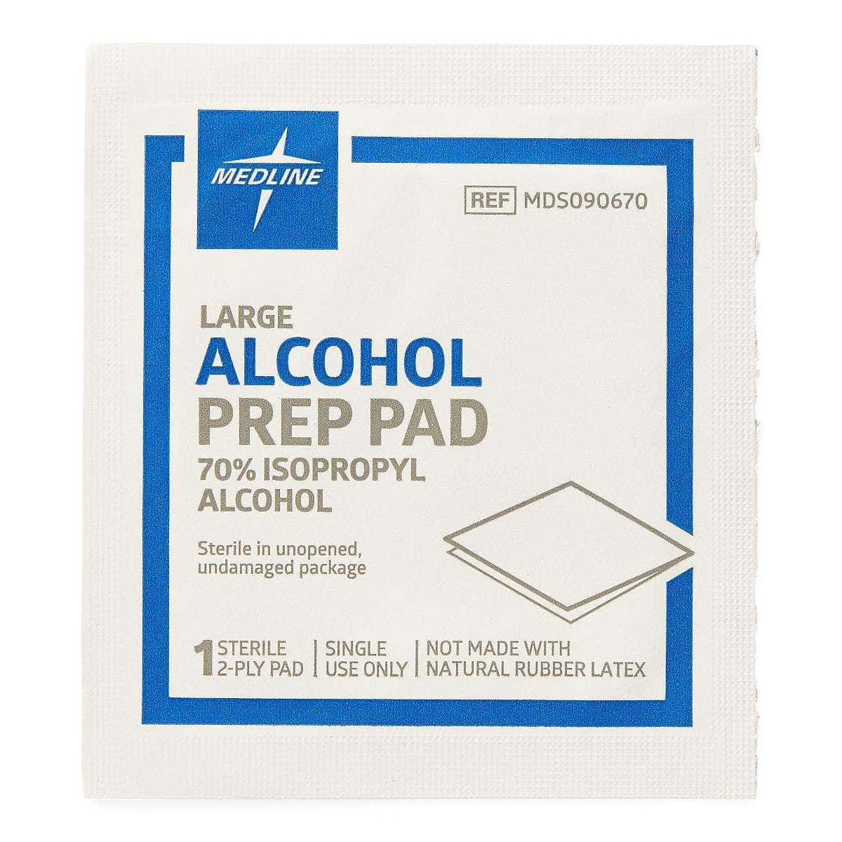 Medline Sterile Alcohol Prep Pads, Medium - Case of 3000 - Image 1
