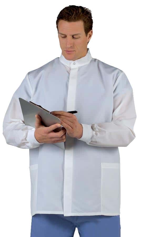 Medline Fluid-Resistant Unisex Short Barrier Lab Coats - Image 1