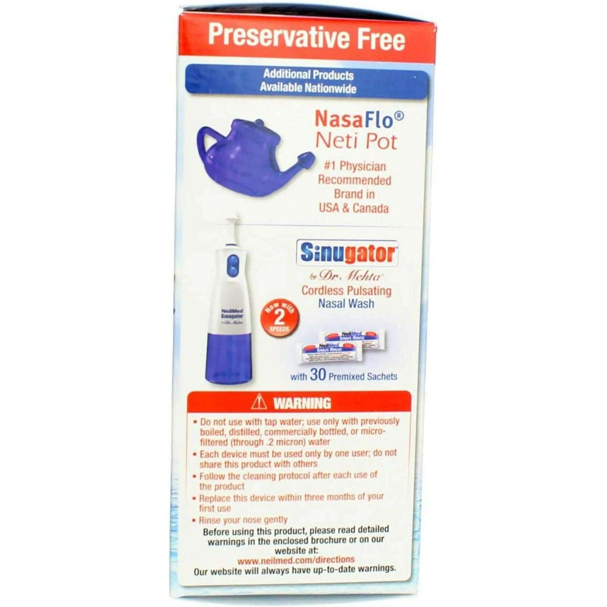 Neilmed Sinus Rinse Saline Nasal Rinse Refill Kit Powder For Solution - Box of 100 - Image 4
