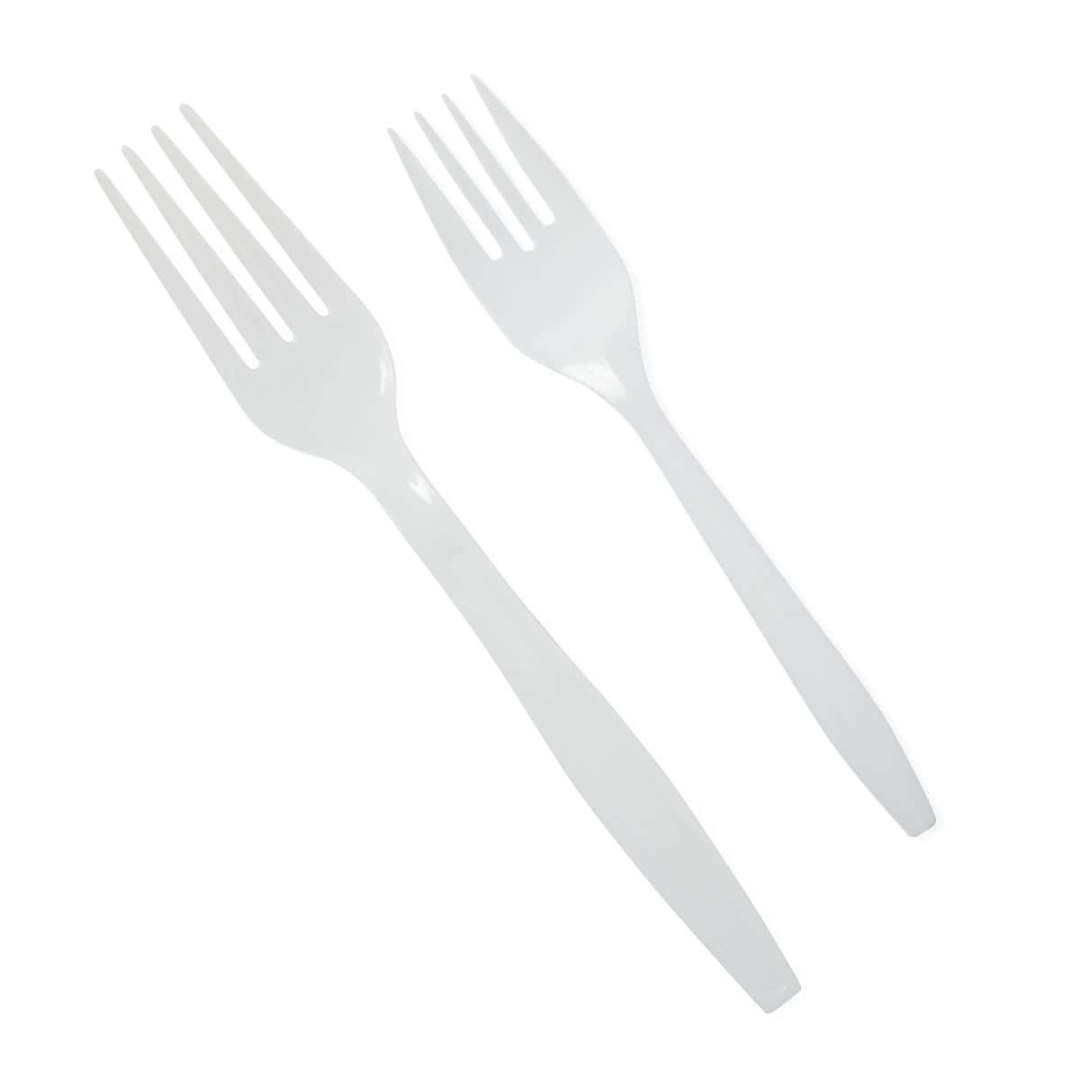 Medline Disposable White Plastic Forks - Image 2