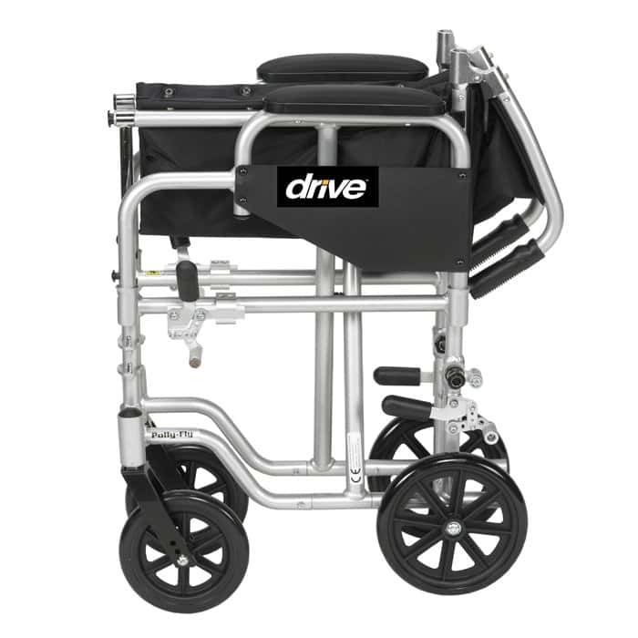Drive Medical Poly-Fly high strength light weight transport wheelchair with swing-away footrest - Image 3