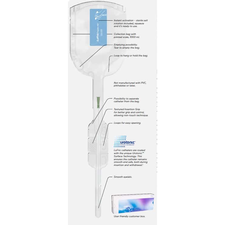 LoFric Hydro-Kit with Collection Bag Attached, Male - Image 2