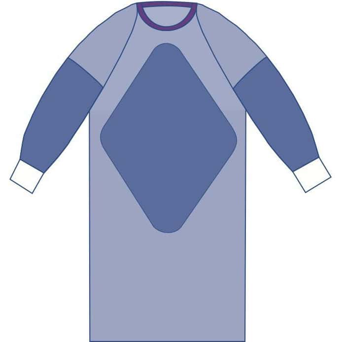 Medline Sirus Fabric-Reinforced Gown with Raglan Sleeves - Image 2
