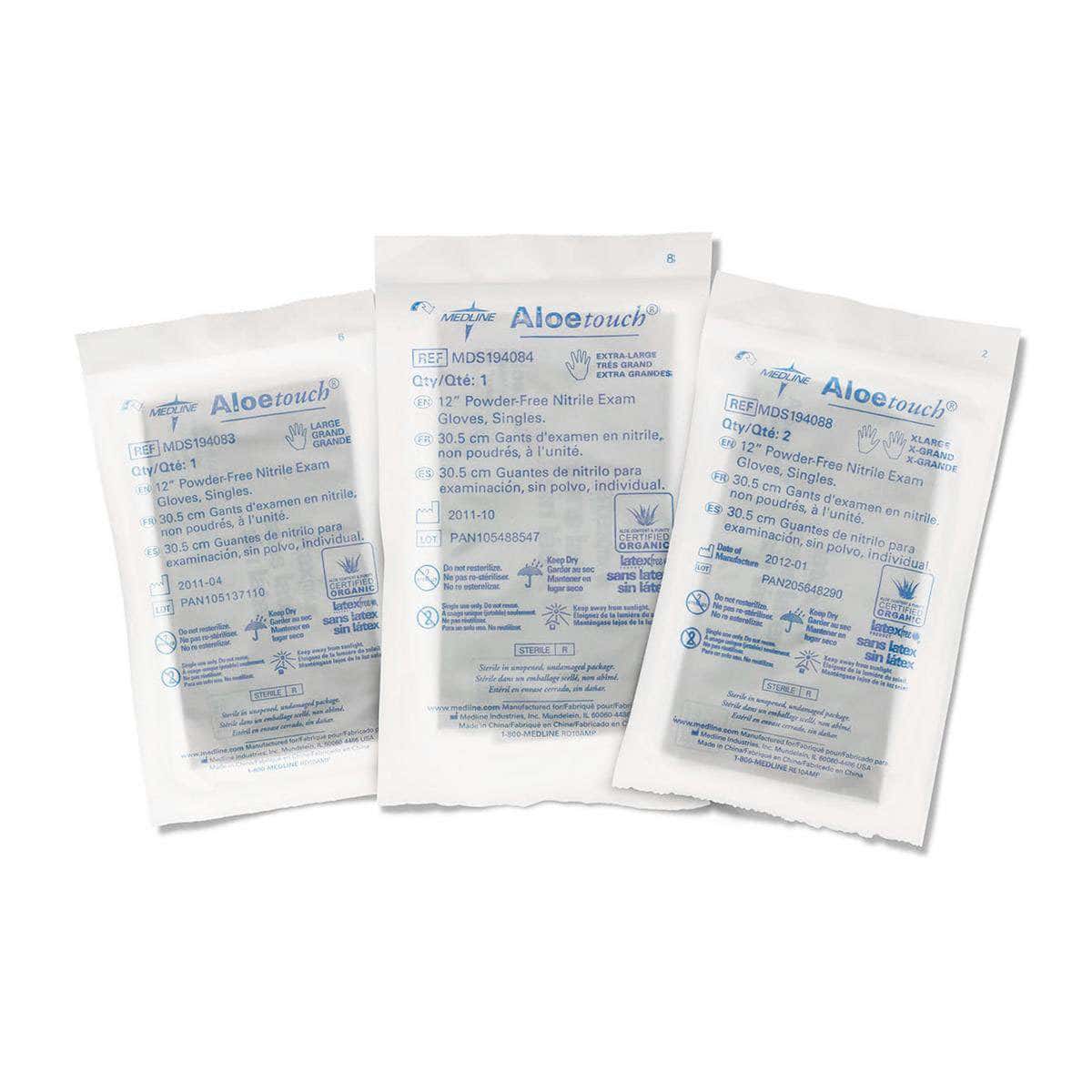 Medline AloeTouch 12" Powder-Free Nitrile Exam Gloves - Image 2