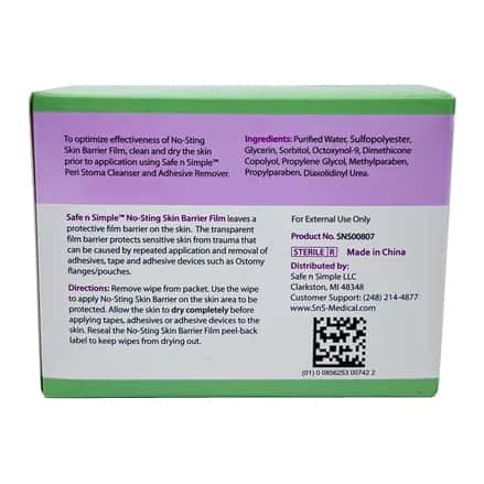 Safe N' Simple No-Sting Skin Barrier Film Wipe - Image 3