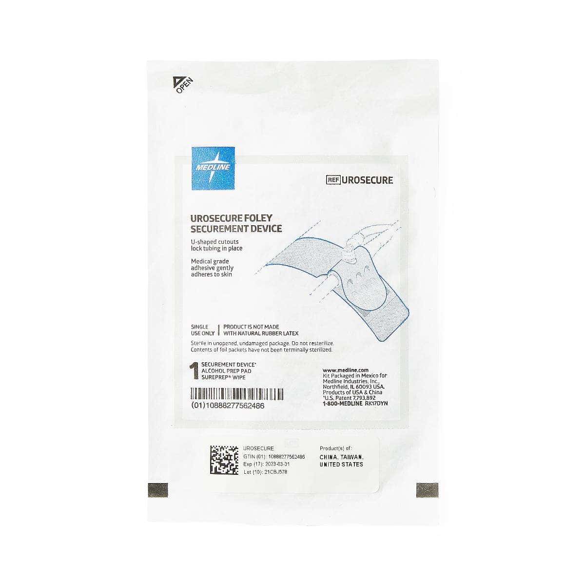 Urosecure Adhesive Foley Catheter Securement Device, Sterile - Image 1