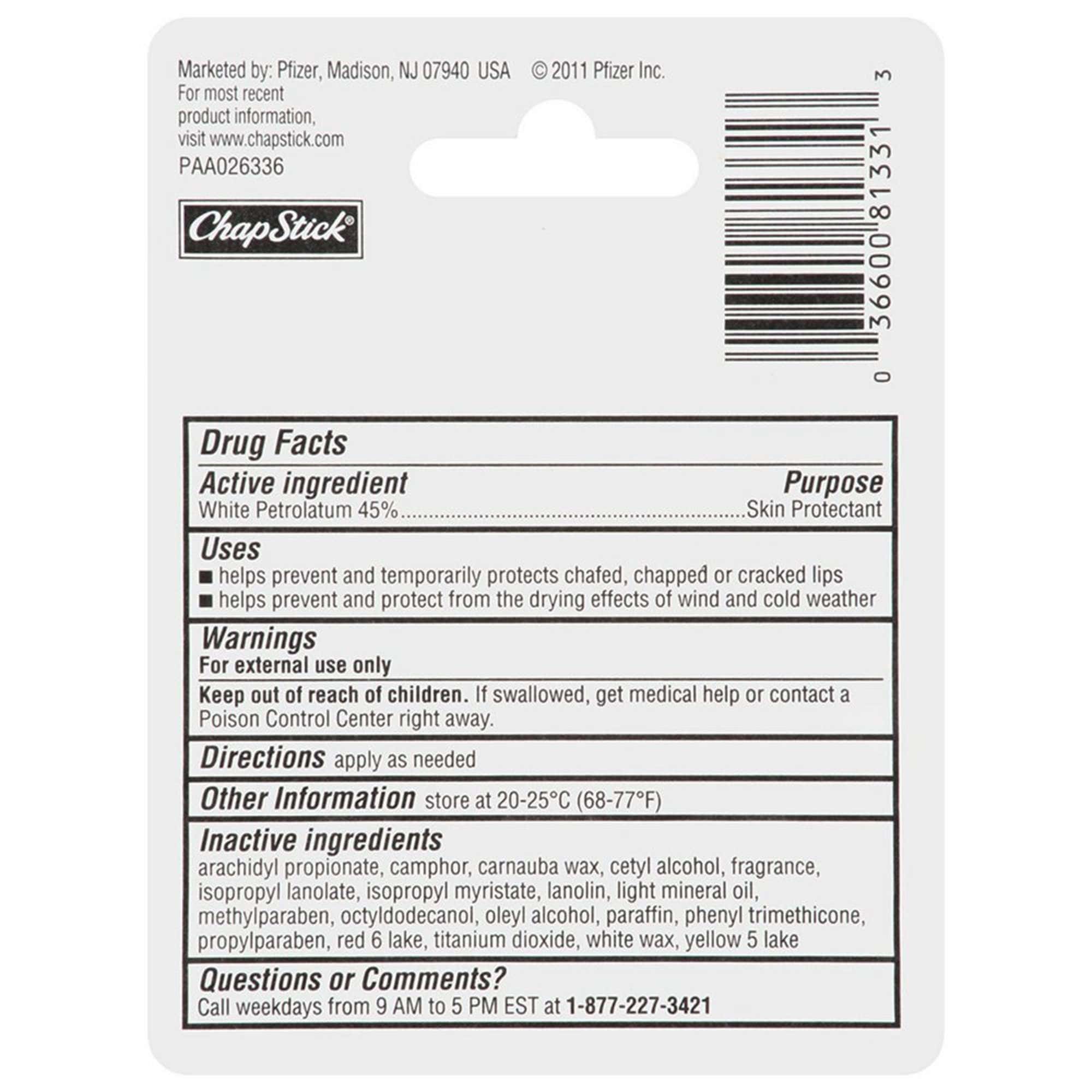 Chapstick Classic Original Lip Balm, 0.15 oz. - Carton of 12 - Image 2