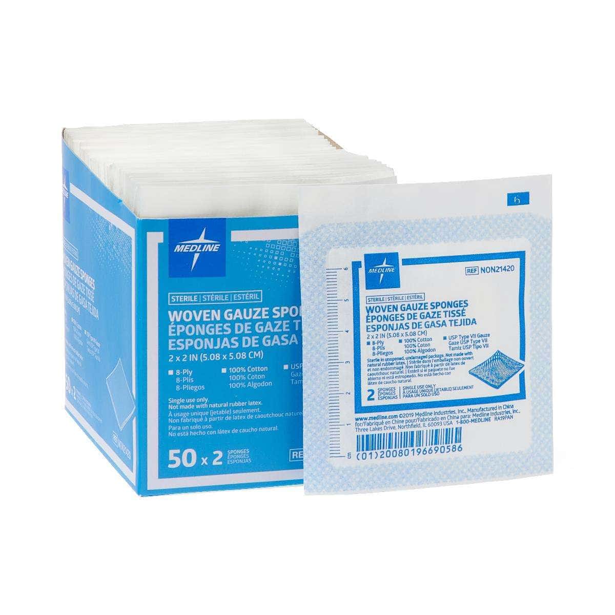 Medline USP Type VII Gauze Sponge White Square - Image 1