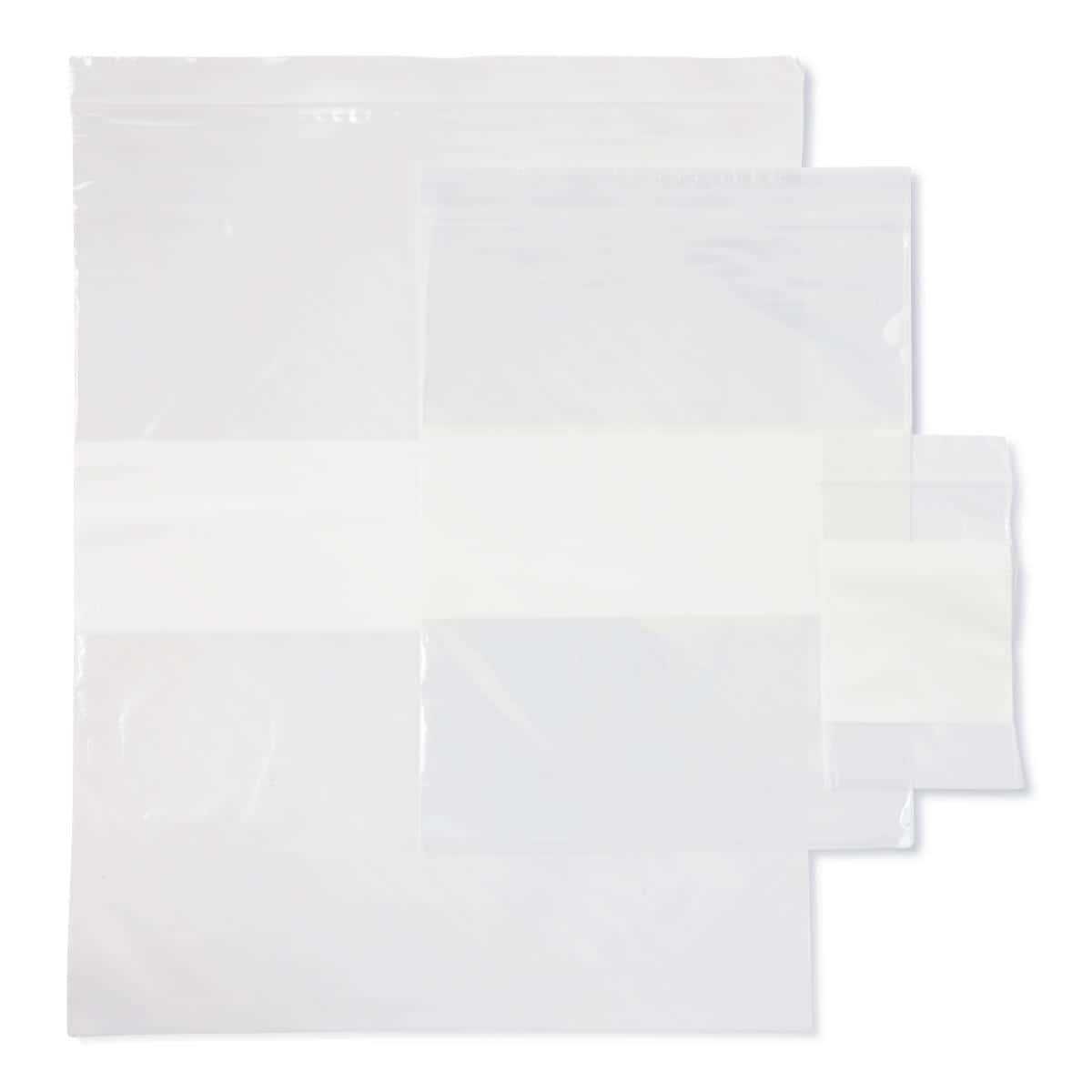 Medline Plastic Zip Closure Bags with White Write-On Block - Image 2