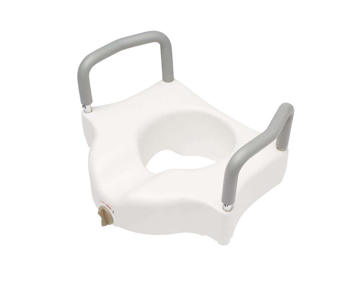Medline 5" Raised Locking Toilet Seat with Arms - Image 1