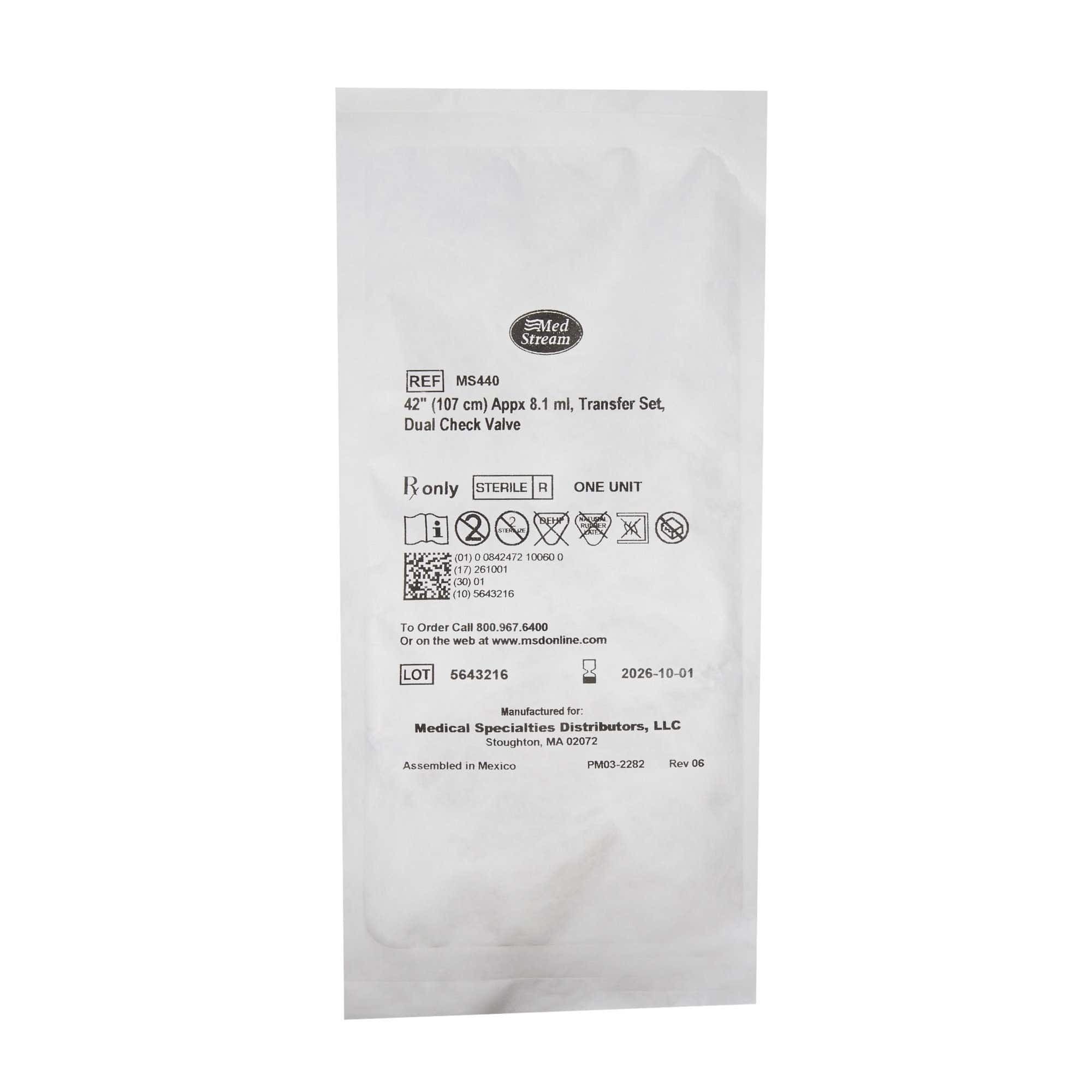 McKesson Transfer Set, 42 Inch, 7.9 mL Dual Check Valve - Case of 50 - Image 2