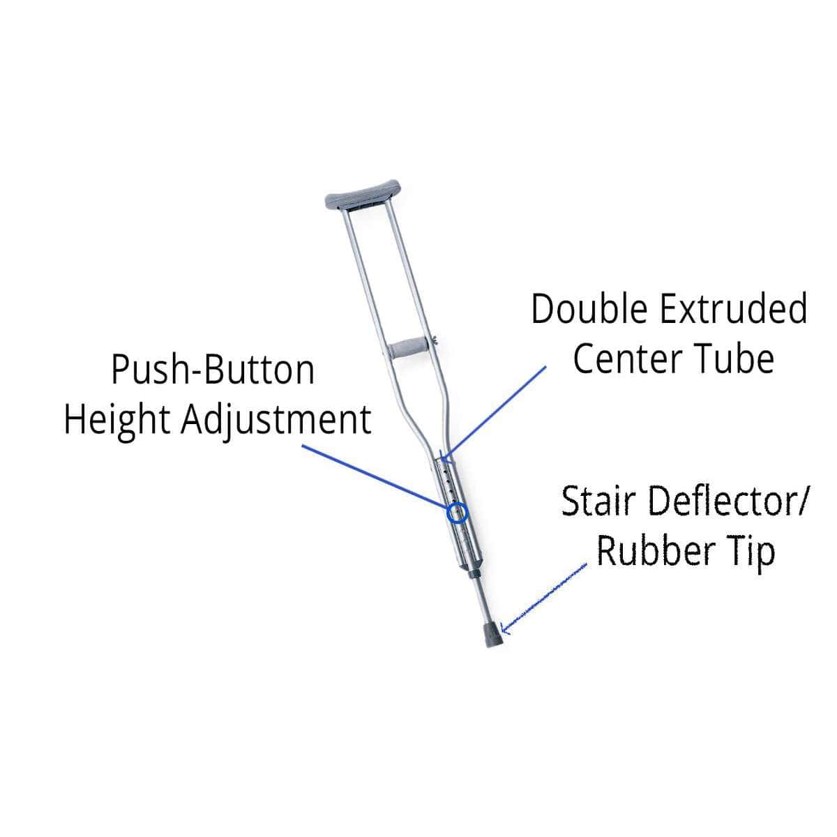 Medline Economy Aluminum Pediatric Crutches - Image 2