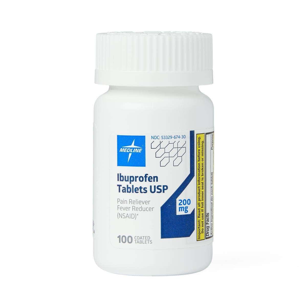 Medline Ibuprofen Tablet, 200 mg - Bottle of 100 - Image 1