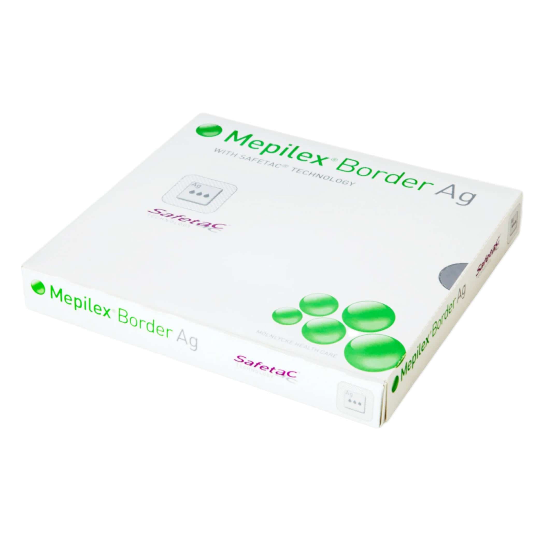 Mepilex Border Ag Antimicrobial Foam Dressing, 4 x 8 Inch - Box of 5 - Image 1