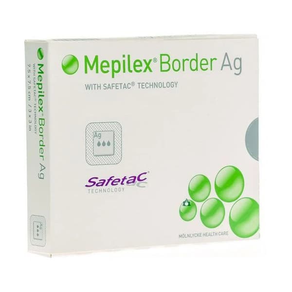 Mepilex Border Ag Antimicrobial Foam Dressing, 6 x 8 Inch - Case of 45 - Image 1