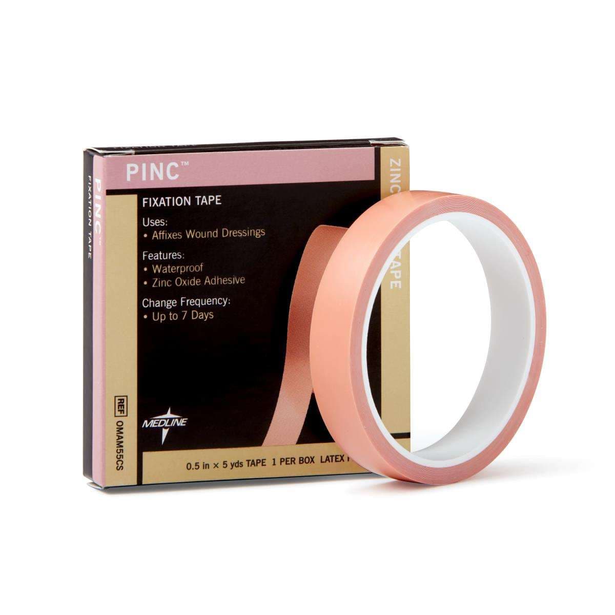 Pinc Zinc Oxide Fixation Tape, 1/2 Inch x 5 Yard - Case of 36 - Image 1