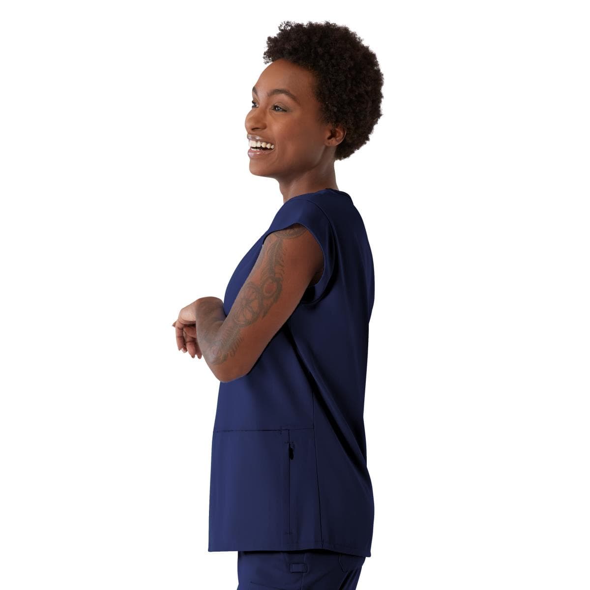 Medline Nolita AVE Women's Scrub Tunic Tops with Notch Collar - Image 2